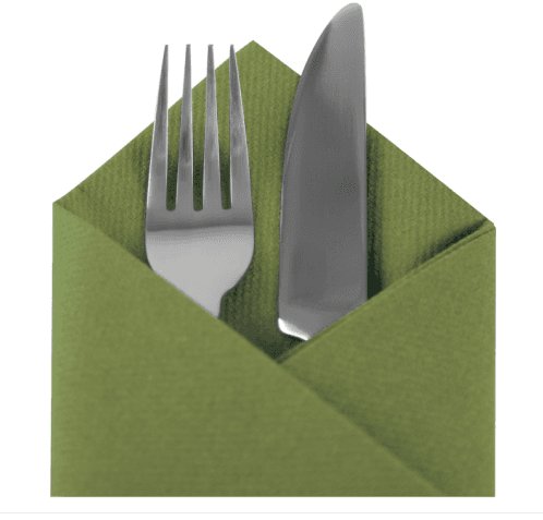 TABLIN AIRLAID DINNER NAPKIN 4 FOLD 40CM X 40CM KIWI (500)