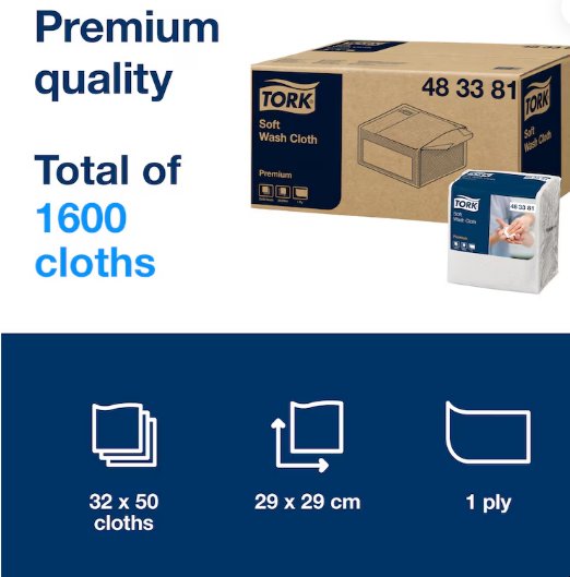 Tork Soft Wash Cloth Premium (Case Of 1600)