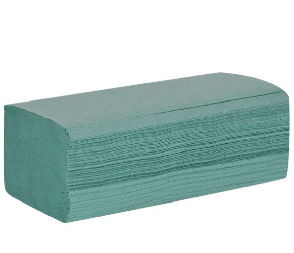SmartChoice Hand Towel S/V Fold 1ply Green 255x235mm (Case of 3600)