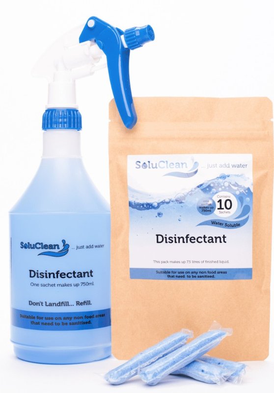 Packet Of Disinfectant Detergent Lemon Fragrance (10) 750ml Dilution *p