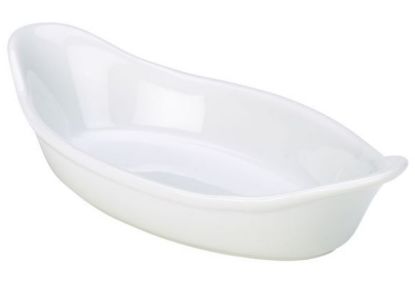 Genware Porcelain Oval Eared Dish 22cm White