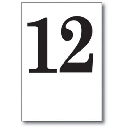 Table Card Numbers 11-20 Plastic White