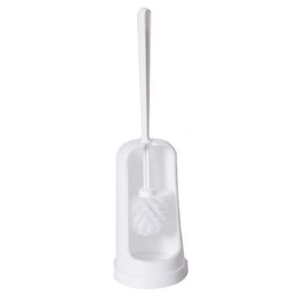 Toilet Brush & Holder Semi-Closed White