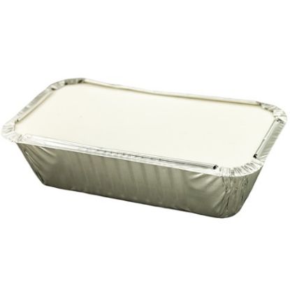 Caterpack Medium Foil Food Tray & Lid 10x20cm (Pack of 28)