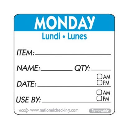 Pan Label By Roll Monday Stripe Blue (500)