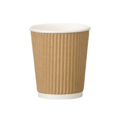 Kraft Ripple Wrap Hot Espresso Cup Brown 4oz (Pack of 25)