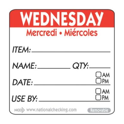 Pan Label By Roll Wednesday Stripe Red (500)