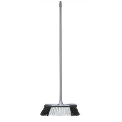 Plastic Stiff Broom With Handle Silver