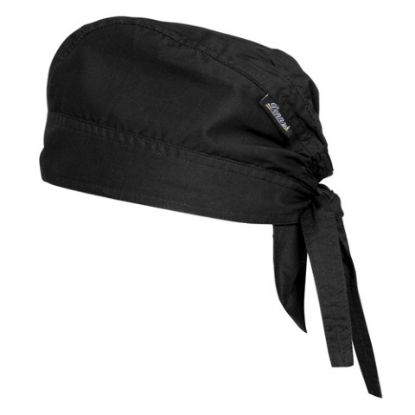 Bandana Cap With Elasticated Back And Tie Tapes Black *p