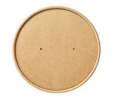 Kraft Brown Vented Lid For Microwavable Soup Container 8-16oz (Case of 500)