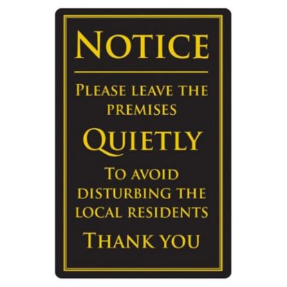 Notice Please Leave Premises Rigid 260x170mm Black & Gold