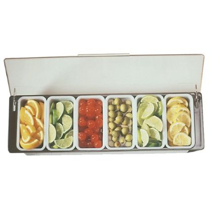 Condiment Holder - 6 Part - Black