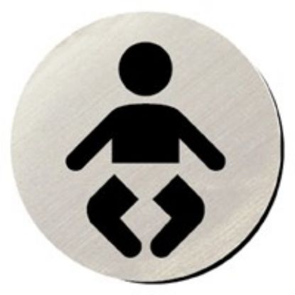 Baby Changing Door Disc Self Adhesive Metallic Dia75mm