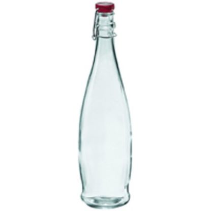 Borgonovo Water Bottle Glass With Red Lid 35oz (Single)