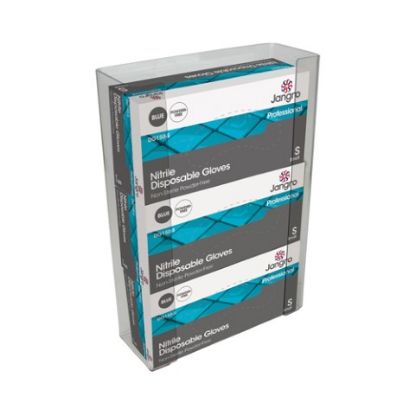 Triple Glove Box Holder 266x99x392mm Transparent Plastic