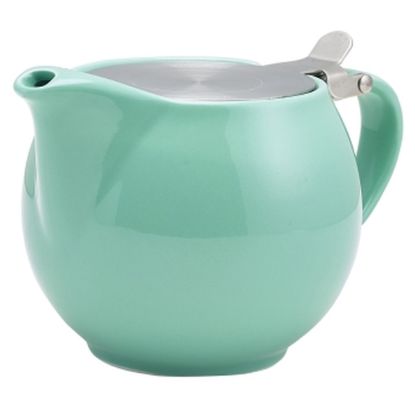 Genware Porcelain Green Teapot With St/St Lid And Infuser 50cl 17.6oz (6)