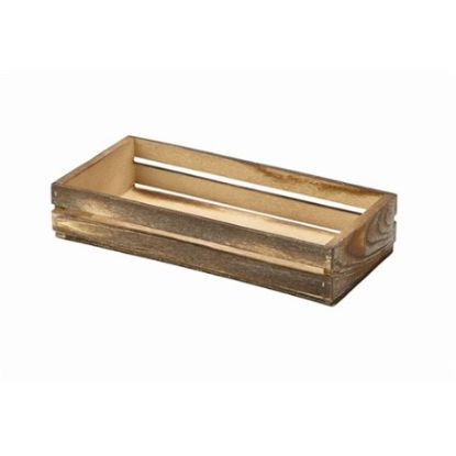 Dark Rustic Wooden Crate 25x12x5cm *p