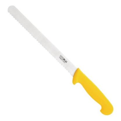 Genware Serrated Knife Yellow 12"