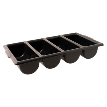 Cutlery Bin 4 Compartment Black