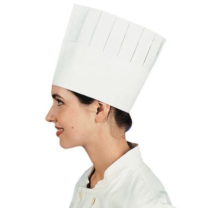 Chefs Hat Disposable Pleated 7.5" White (10)