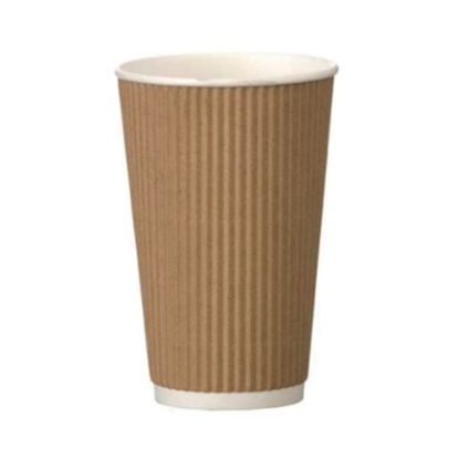 Kraft Brown Ripple Wrap Hot Cup 16oz (Pack Of 25)
