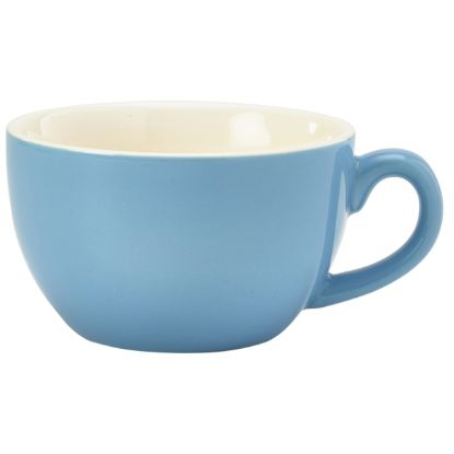 Genware Porcelain Blue Bowl Shaped Cup 17.5cl 6oz (6)