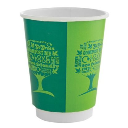 Vegware Green Tree Paper Double Wall Hot Cup 12oz 89 Series (Pack of 25)