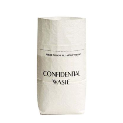 Confidential Waste Paper Sack Self Seal 62ltr White (20)
