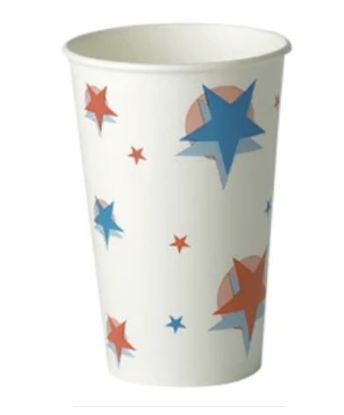 Star Design Paper Cup 16oz 455ml For Cold Drinks (Pack Of 50)