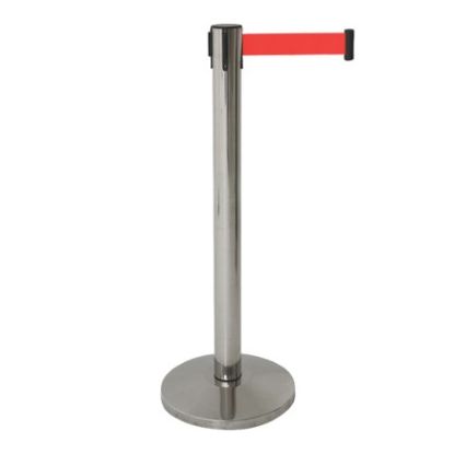 Barrier Post With Retractable Belt Red (2)