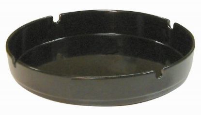 Black Round Melamine Ashtray 7"