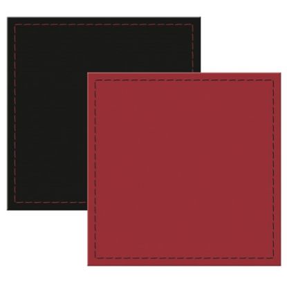 Faux Leather Black/Red Coaster 10x10x2cm (4)