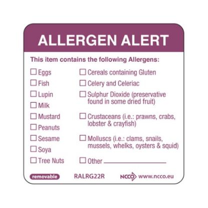 Allergen Food Label 2" Removeable (500)