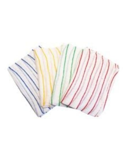 Jangro Economy Red Stripe Dishcloth 12" x 16" (Pack of 10)