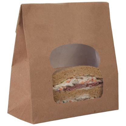 Laminated Sandwich Bag Printed Kraft Effect 6 X 8.5 X 2" (Case of 250)