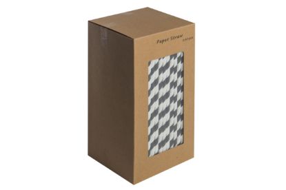 Black And White Biodegradable Paper Straws 8" (Pack Of 250)