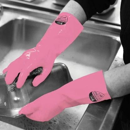Household Gloves Pink Large (Pack Of 12)