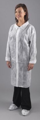 Visitors Coat Non Woven Velcro Small (Pack Of 5)