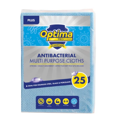 Optima Guardian Plus Anti-Bac Cloth Blue (Pack of 25)