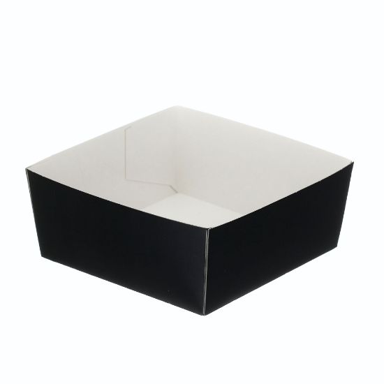 Black Folded Board Food Tray 4" X 4" (Pack Of 125)