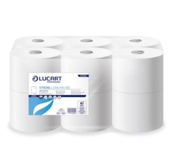 L-One Strong Mini Toilet Roll2ply White 180mtr (Case of 12)
