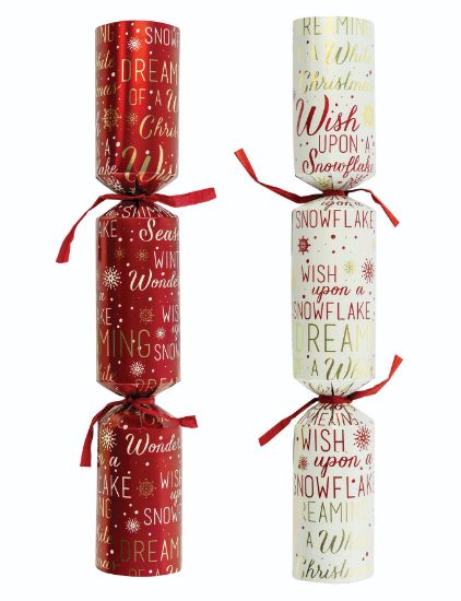 2025 Cream And Red Script 11" Christmas Cracker Recyclable (Case Of 50)