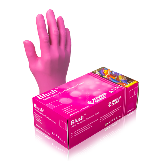 Aurelia Blush Pink Nitrile Gloves - Large (200)