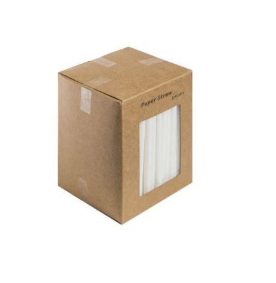 White Paper Drinking Straw 5.5" Biodegradable 6mm Bore (Pack of 250)