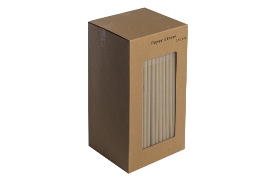 Kraft Paper Drinking Straws 8" Biodegradable 6mm Bore (Pack of 250)