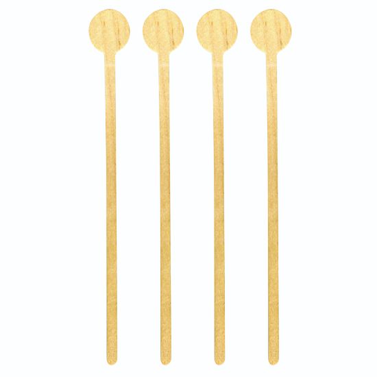 Compostable Wooden Disc Stirrer 8" And Dispenser (Pack Of 250)