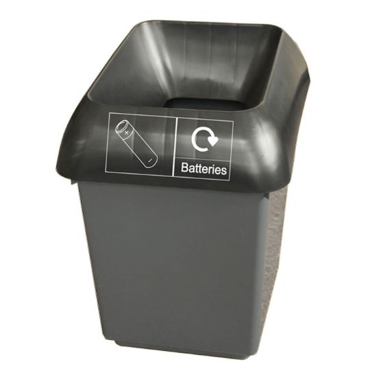 30ltr Recycling Bin Complete With Lid For Batteries