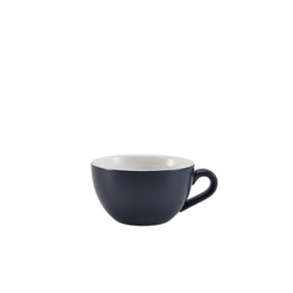 Genware Porcelain Matt Blue Bowl Shaped Cup 17.5cl/6oz (6)