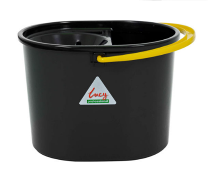 Oval Recycled Bucket Black With Yellow Colour Coding