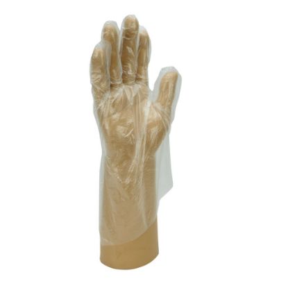 Polythene Embossed Clear Gloves Size M (100)